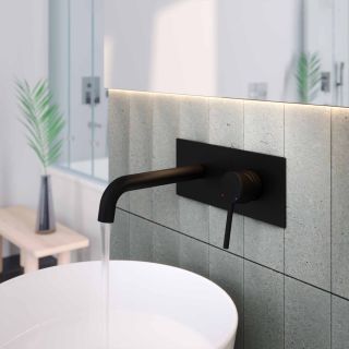 Встраиваемый смеситель для раковины Berges Ventas R 076010 чёрный матовый